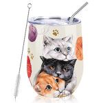 NymphFable 12oz Insulated Cat Wine Tumbler