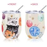 NymphFable 12oz Insulated Cat Wine Tumbler