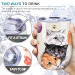 NymphFable 12oz Insulated Cat Wine Tumbler
