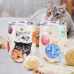 NymphFable 12oz Insulated Cat Wine Tumbler
