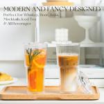 Double Wall Glass Tumblers with Lids and Straws
