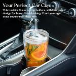 Double Wall Glass Tumblers with Lids and Straws