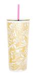 Lilly Pulitzer Gold Insulated Tumbler with Straw