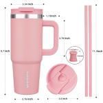 Light Pink 30oz Stainless Steel Tumbler with Handle