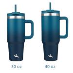40 oz Insulated Tumbler with Handle and Straws
