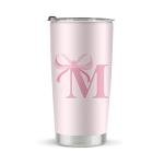 Trendy Pink Bow Monogrammed Tumbler for Teens