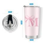 Trendy Pink Bow Monogrammed Tumbler for Teens