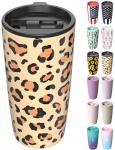 TILUCK 20 oz Leopard Insulated Travel Tumbler