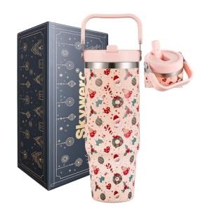 30 oz Christmas Tumbler with Handle and Straw