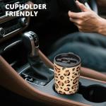 TILUCK 20 oz Leopard Insulated Travel Tumbler