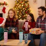 30 oz Christmas Tumbler with Handle and Straw