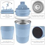 Light Blue Insulated Travel Coffee Tumbler 12oz