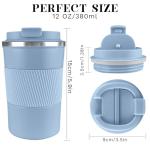 Light Blue Insulated Travel Coffee Tumbler 12oz
