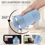 Light Blue Insulated Travel Coffee Tumbler 12oz
