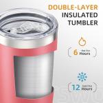 20 oz Stainless Steel Insulated Tumbler - Tropical Pink