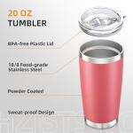 20 oz Stainless Steel Insulated Tumbler - Tropical Pink