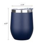 12 Oz Insulated Navy Wine Tumbler with Lid
