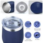 12 Oz Insulated Navy Wine Tumbler with Lid