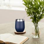 12 Oz Insulated Navy Wine Tumbler with Lid