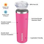 2 Pack 20oz Insulated Skinny Tumblers - Turquoise & Pink