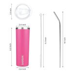 2 Pack 20oz Insulated Skinny Tumblers - Turquoise & Pink