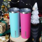 2 Pack 20oz Insulated Skinny Tumblers - Turquoise & Pink