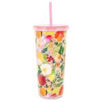 Martha Stewart Floral Insulated Travel Tumbler 24 Oz
