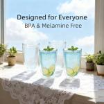 16oz Unbreakable Plastic Tumblers - Set of 4