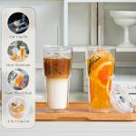 20oz Clear Double Wall Glass Tumblers with Lids