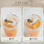 20oz Clear Double Wall Glass Tumblers with Lids