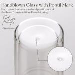 20oz Clear Double Wall Glass Tumblers with Lids