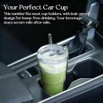 20oz Clear Double Wall Glass Tumblers with Lids