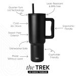 Midnight Black Insulated Tumbler with Handle & Straw