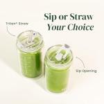 Double-Wall Glass Tumbler with Lid and Straw