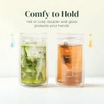 Double-Wall Glass Tumbler with Lid and Straw