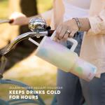 Midnight Black Insulated Tumbler with Handle & Straw