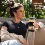 Tupkee 20 oz Double Wall Glass Tumbler With Lid – All Glass Hand Blown Reusable Insulated Travel Mug - For Coffee, Tea, Boba, Iced Coffee, and Smoothie Cup To Go – Black