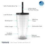 Tervis Clear & Colorful Made in USA Double Walled Insulated Tumbler Travel Cup Keeps Drinks Cold & Hot, 24oz, Gray Straw Lid