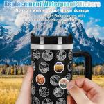 XccMe 63 National Parks Water Bottle with Stickers,40 oz Tumbler with Handle and Straw,2 Lids,40 oz Double Wall Insulated Tumbler,Stainless Steel Leak Proof Tumbler,Travel Coffee Mug (Black)