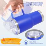 ATQTQ 20 oz Tumbler with Handle and Lid, Stainless Steel Tumbler Insulated Travel Coffee Mug, Spill Proof Double Wall Vacuum Tumbler Cup Keep Drink Hot & Cold, Dark Blue, 1 Pack