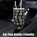 XccMe 63 National Parks Water Bottle with Stickers,40 oz Tumbler with Handle and Straw,2 Lids,40 oz Double Wall Insulated Tumbler,Stainless Steel Leak Proof Tumbler,Travel Coffee Mug (Black)