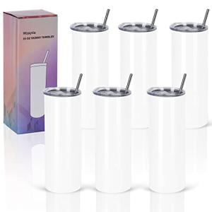 6 Pack 20 Oz Skinny Stainless Steel Tumblers