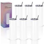 6 Pack 20 Oz Skinny Stainless Steel Tumblers