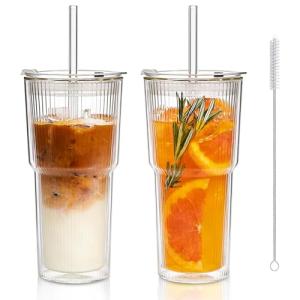 Set of 2 Insulated 20oz Glass Tumblers