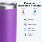 Koodee 12 oz Purple Skinny Tumbler with Straw
