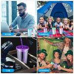 4 Pack Insulated Plastic Tumblers with Lids and Straws