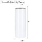 24 Pack White 20oz Skinny Sublimation Tumblers