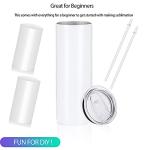 24 Pack White 20oz Skinny Sublimation Tumblers