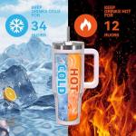 40 oz Insulated Tumbler with Handle and Straw