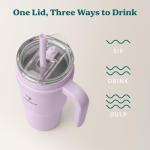 24 oz Stainless Steel Tumbler with Handle - Lilac Bud